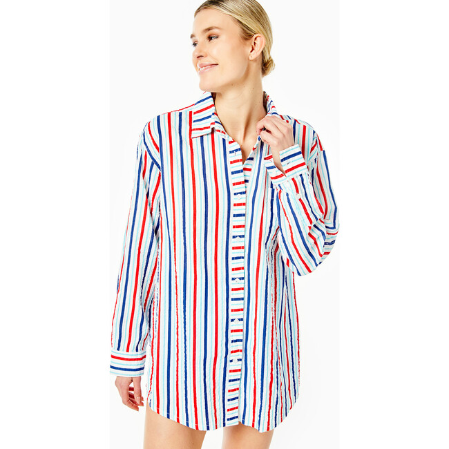 Women's Naples Dress, Americana Blue stripe - Dresses - 4