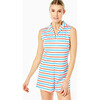 Women's Surf Romper, Americana Blue Stripe - Dresses - 4