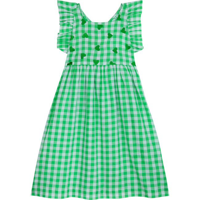 The Little Heart Dress, Spring Green Gingham