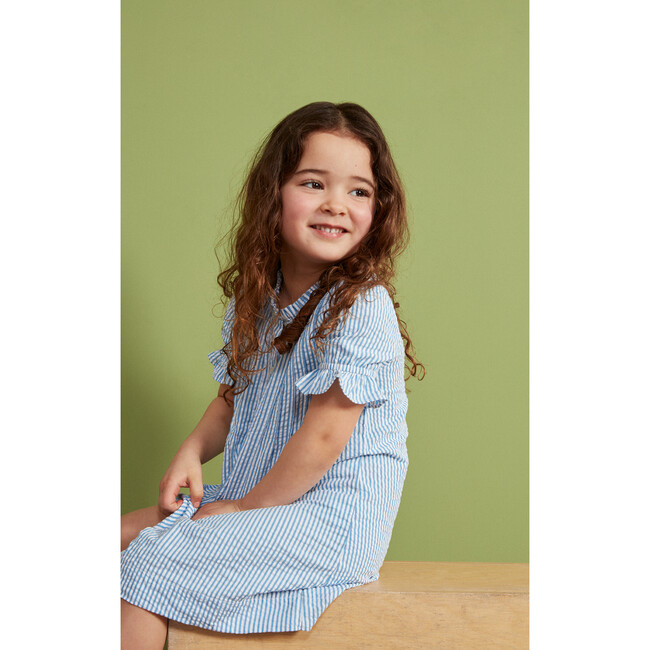 The Little Pintuck Dress, Little Boy Blue Stripe - Dresses - 4