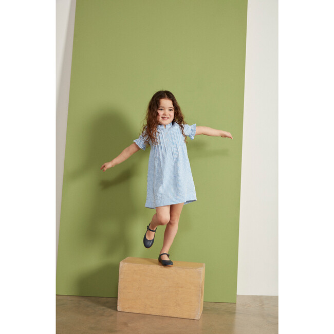 The Little Pintuck Dress, Little Boy Blue Stripe - Dresses - 5
