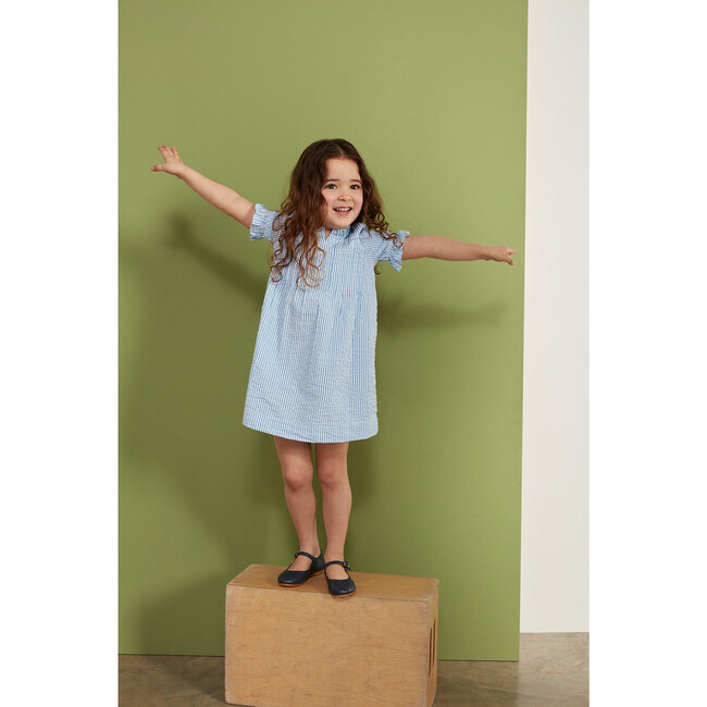 The Little Pintuck Dress, Little Boy Blue Stripe - Dresses - 6