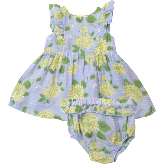 Hydrangea Muslin  Sundress And Diaper Cover - Dresses - 1