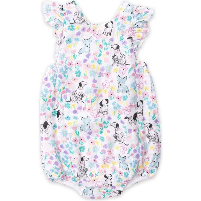 Dog And Floral Sunsuit - Onesies - 1 - zoom