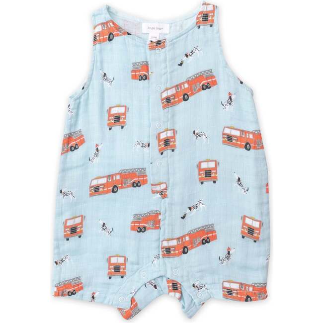 Fire Truck Dalmations Sleeveless Shortie Romper - Rompers - 1 - zoom