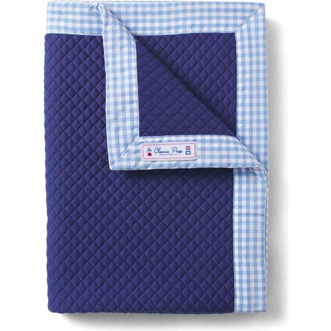 Quilted Knit Blanket, Blue