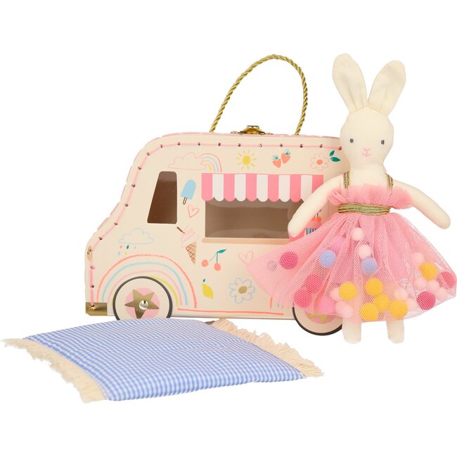 Ice Cream Van Bunny Mini Suitcase Doll - Dolls - 1