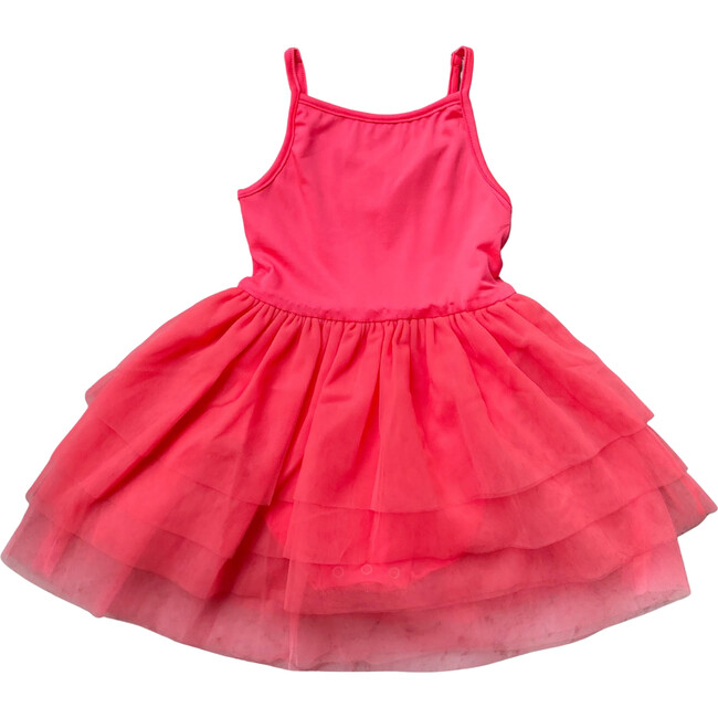 Tank Top Tutu Dress with Tulle Skirt, Hot Coral