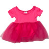 Short Sleeve Tutu Dress with Tulle Skirt, Hot Pink - Dresses - 1 - thumbnail