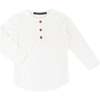 Buzz Long Sleeve Henley, White - Shirts - 1 - thumbnail
