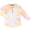 Buzz Long Sleeve Henley, Rainbow Tie Dye - Shirts - 1 - thumbnail