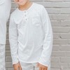 Buzz Long Sleeve Henley, White - Shirts - 3