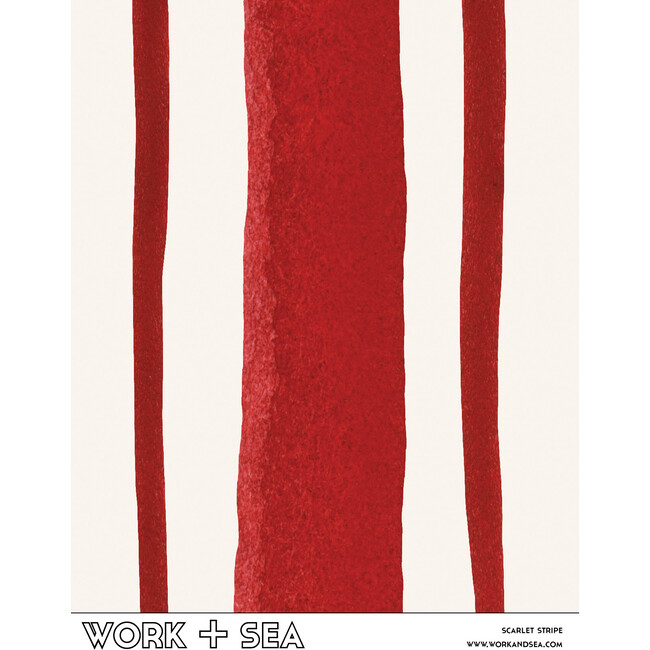 Set of 2 Scarlet Stripe Wallpaper Rolls - Wallpaper - 3