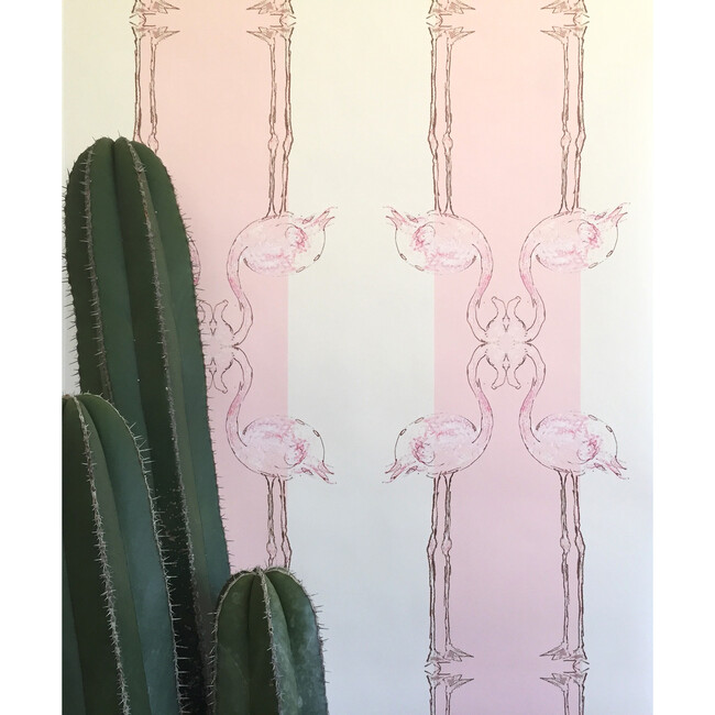 Set of 2 Flamingos On the Line Wallpaper