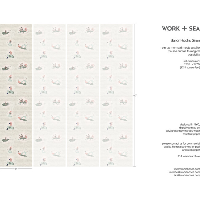 Set of 2 Sailor Hooks Siren Wallpaper - Wallpaper - 4