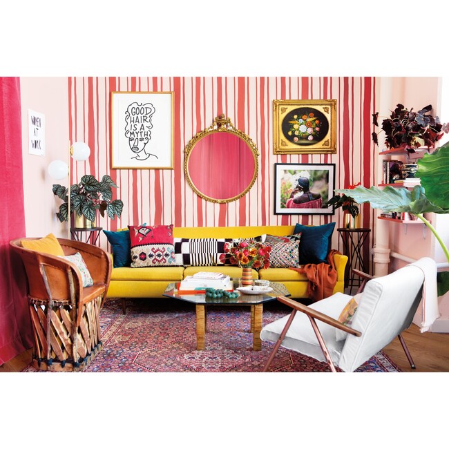 Set of 2 Scarlet Stripe Wallpaper Rolls - Wallpaper - 6