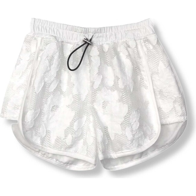 Burnout Lace Shorts, White
