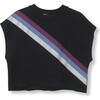 Fleece Cropped Top, Black - Sweaters - 1 - thumbnail