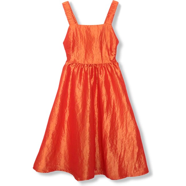 Open-Back Midi Dress, Orange