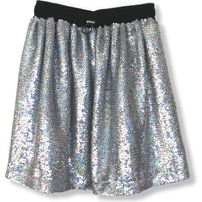 Sequined Midi Skirt, Silver