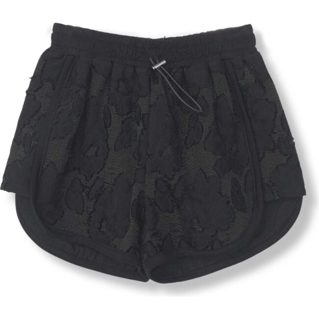 Burnout Lace Shorts, Black