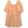 Jacquard Puff-Sleeve Dress, Orange - Dresses - 1 - thumbnail
