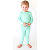 Solid Color  Sea Glass  Long Sleeve Basic Pajama - Pajamas - 2