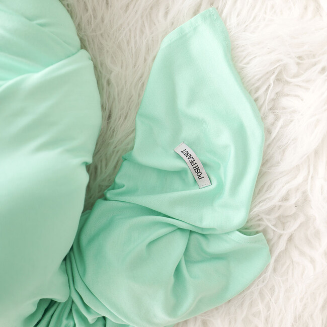 Solid Color  Sea Glass  Infant Swaddle and Beanie Set - Swaddles - 3