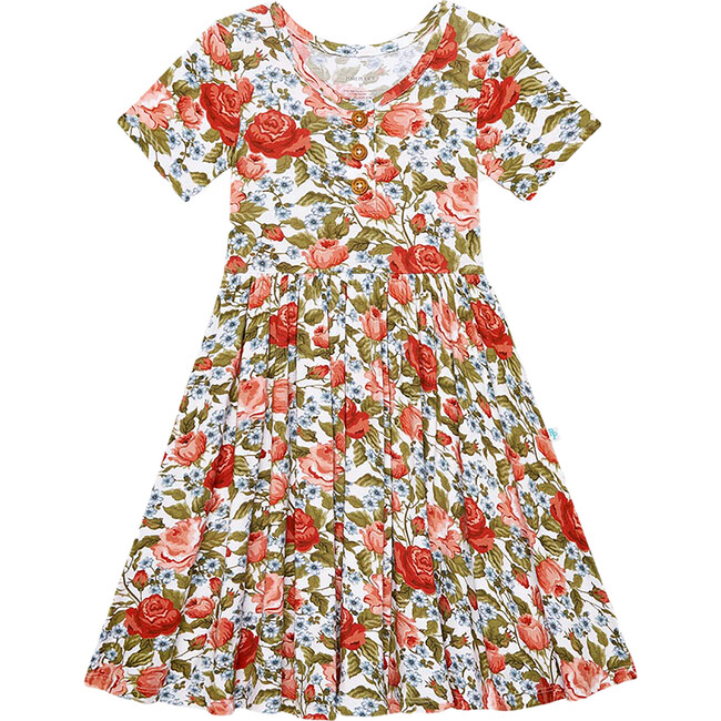 Alma  Short Sleeve Henley Twirl Dress - Dresses - 1
