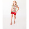 Alma  Henley Ruffled Capsleeve TShirt and Ruffled Varsity Short - Mixed Apparel Set - 2