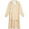 Women's Sienna Midi Dress, Yellow Print - Dresses - 1 - thumbnail