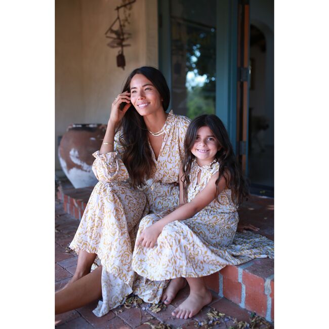 Women's Sienna Maxi Dress, Yellow Print - Dresses - 3