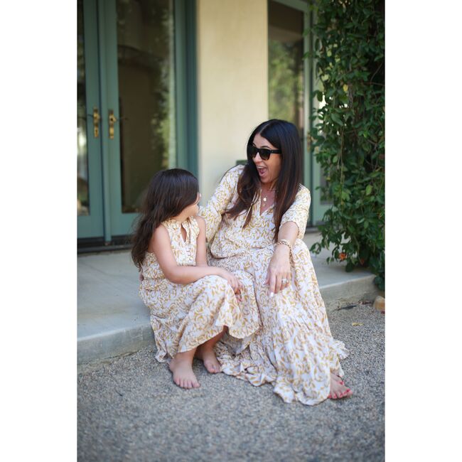 Women's Sienna Maxi Dress, Yellow Print - Dresses - 4