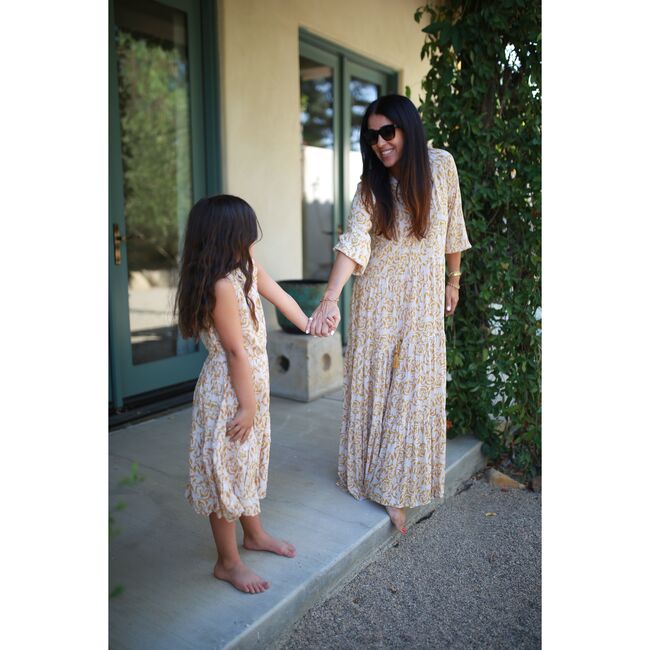 Women's Sienna Maxi Dress, Yellow Print - Dresses - 6