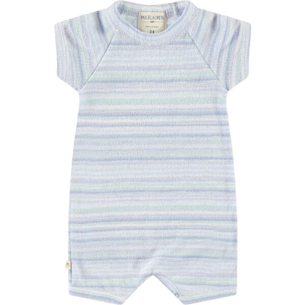Baby Loop Terry Multi Stripe Short Sleeve Romper, Blue Stripe - Paige ...