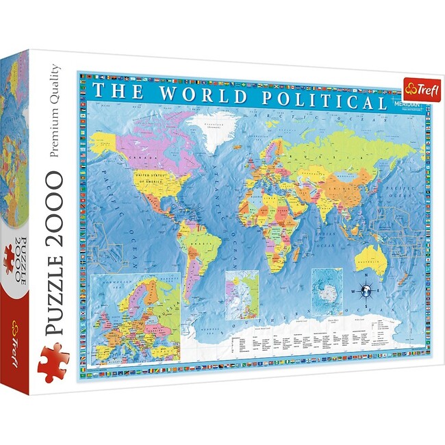 2000 Piece Jigsaw Puzzle, Political Map of the World