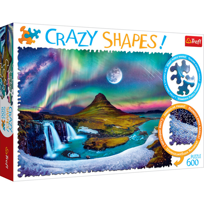 600 Piece Crazy Shape Jigsaw Puzzle,  Aurora Over Iceland