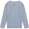 Floral Crewneck Sweatshirt, Blue - Sweatshirts - 2 - thumbnail