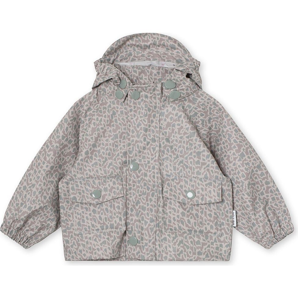 Julien Rain Jacket, Print Vapor Grey - Raincoats - 1