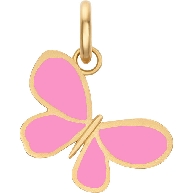 Women's Enamel Pink Papillon Charm