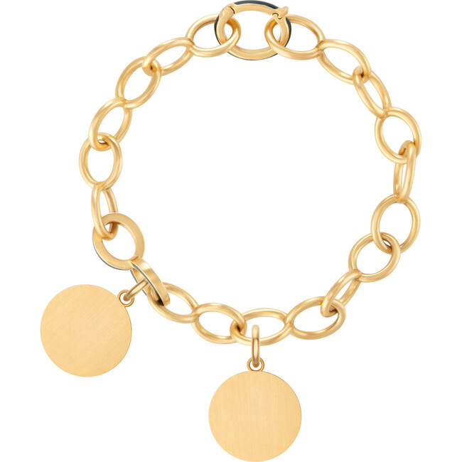 Women's Engravable Charm Bracelet with 2 Petite Discs - Bracelets - 1