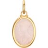 Women's Girl Pink Quartz Cameo Charm - Charms - 1 - thumbnail