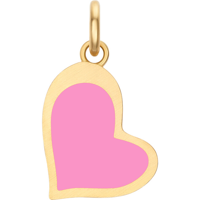 Women's Enamel Hot Pink Organic Heart Charm