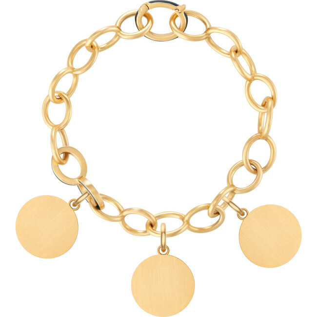 Women's Engraveable Charm Bracelet with 3 Petite Discs - Bracelets - 1