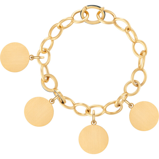 Women's Engravable Charm Bracelet with 4 Petite Discs - Bracelets - 1