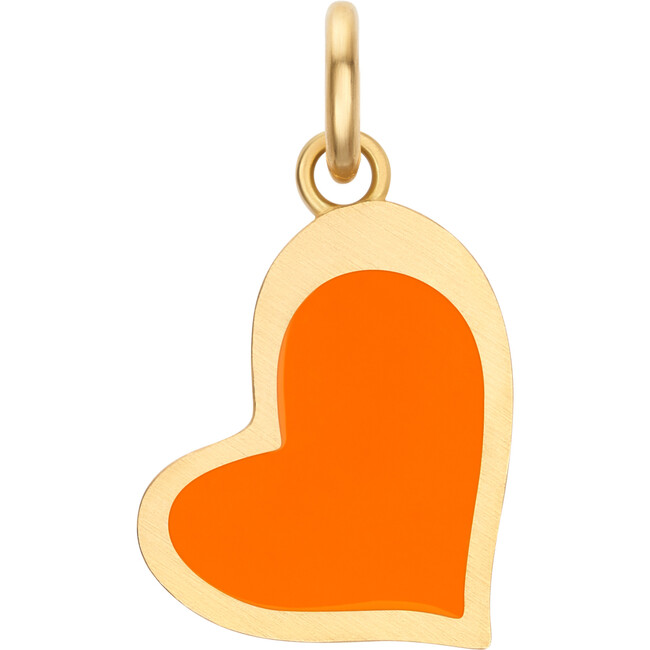Women's Enamel Orange Organic Heart Charm