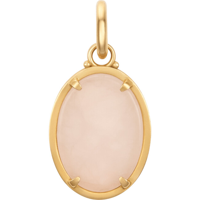 Women's Girl Pink Quartz Cameo Charm - Charms - 3