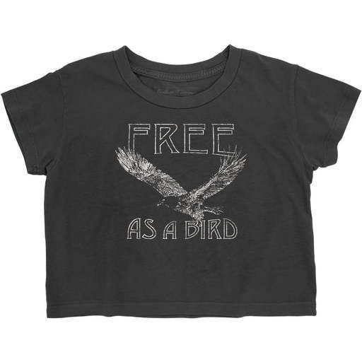 Free As A Bird Boxy Tee, Washed Black
