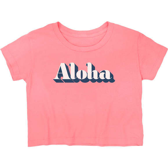Aloha Boxy Tee, Flamingo Pink