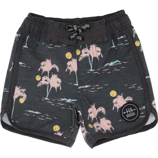 Aloha Nights Baby Boardshorts, Washed Black